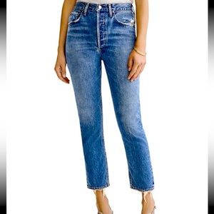 AGOLDE Riley High Rise Cropped Straight Jeans